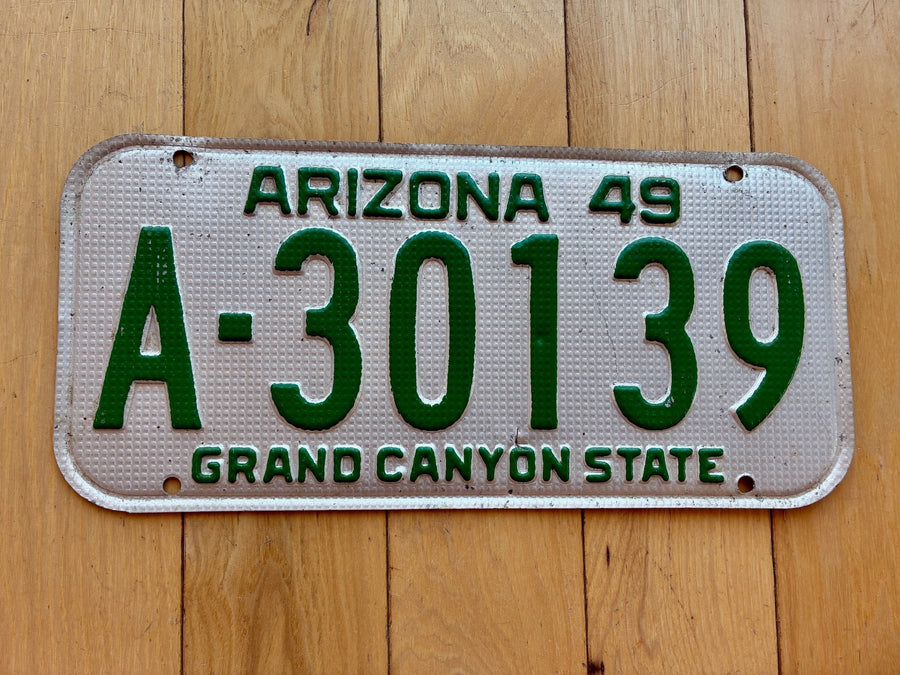 1949 Arizona Maricopa County License Plate- MVD YOM Clear