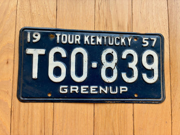 1957 Kentucky Greenup County License Plate