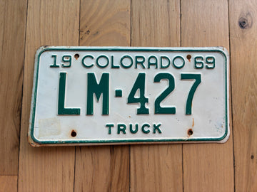 1969 Colorado Truck License Plate