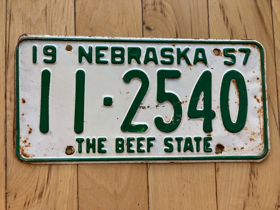 1957 Nebraska License Plate