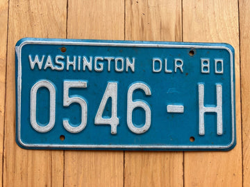1980 Washington State Dealer License Plate