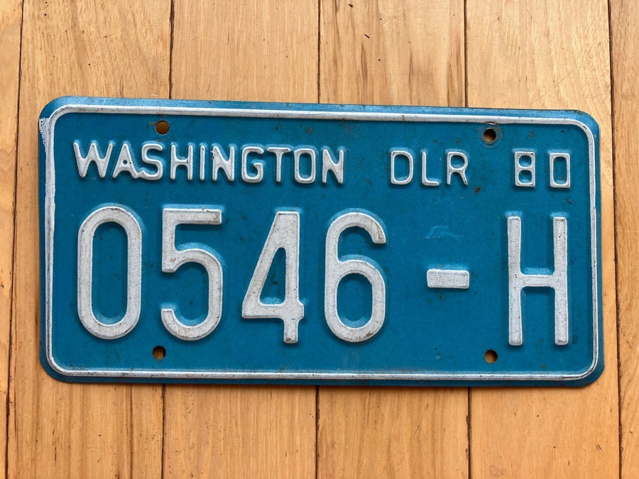1980 Washington State Dealer License Plate