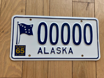 1965 Alaska Sample License Plate