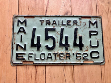 1962 Maine MPUC Trailer Floater License Plate