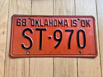 1968 Oklahoma License Plate