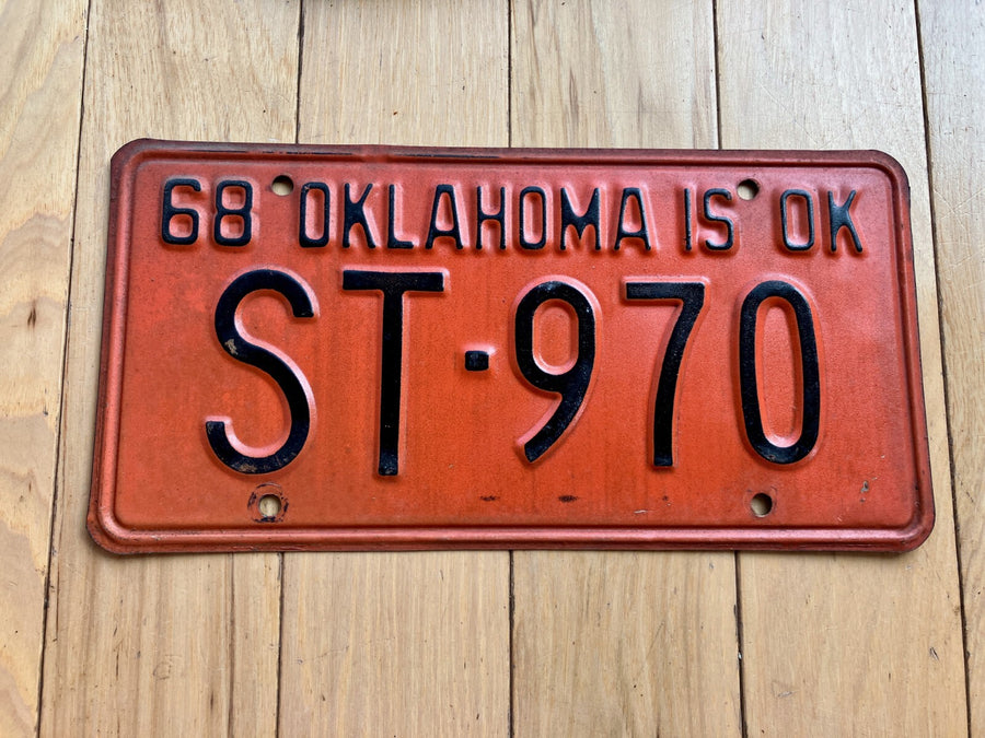 1968 Oklahoma License Plate
