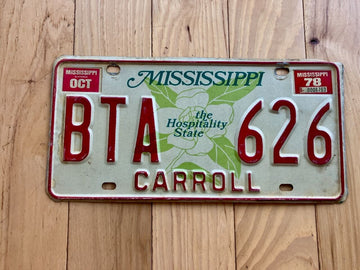 1978 Mississippi Carroll County License Plate