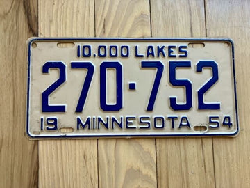 1954 Minnesota License Plate