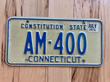 1975 Connecticut License Plate