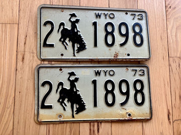 Pair Of 1973 Wyoming License Plate