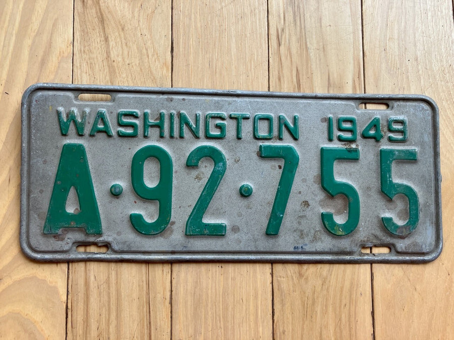 1949 Washington State King County License Plate