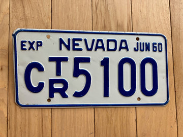 1960 Nevada Trailer License Plate