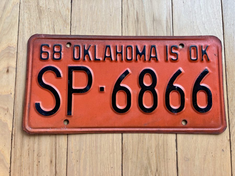 1968 Oklahoma License Plate