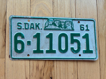 1961 South Dakota License Plate