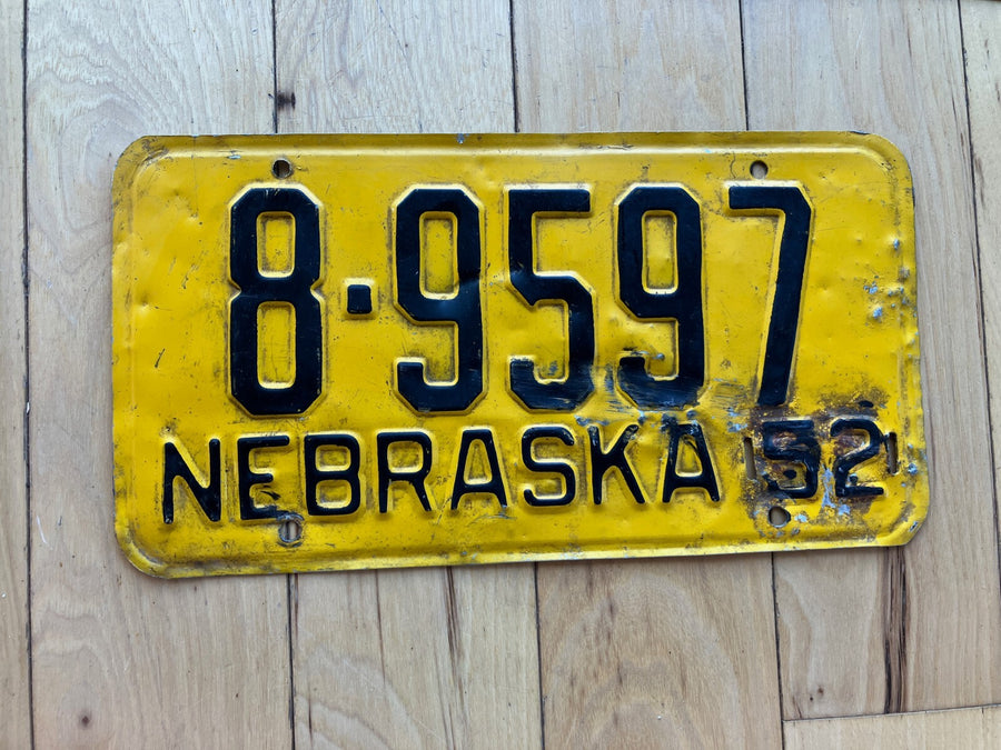 1952 Nebraska License Plate