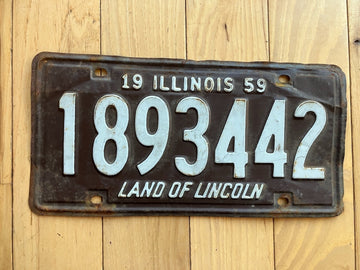 1959 Illinois License Plate