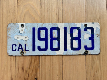 1916 to 1919 Base California License Plate W/ Repainting