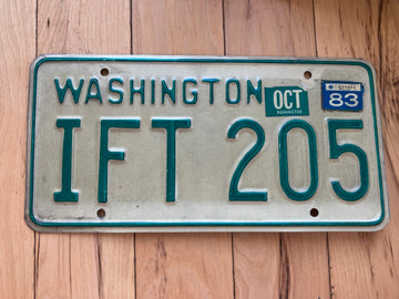 1968 to 1986 Washington State License Plate W/ 1983 Tab