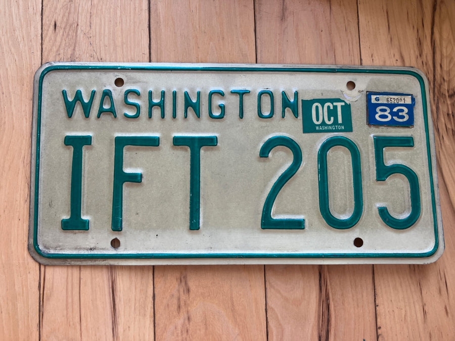 1968 to 1986 Washington State License Plate W/ 1983 Tab