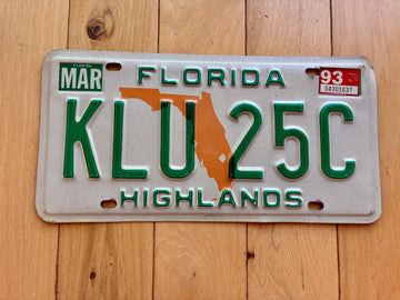 1993 Florida Highlands License Plate