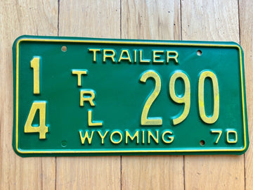 1970 Wyoming Trailer License Plate