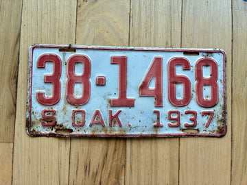 1937 South Dakota License Plate