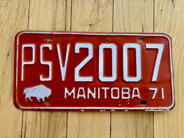1971 Manitoba PSV Trailer License Plate