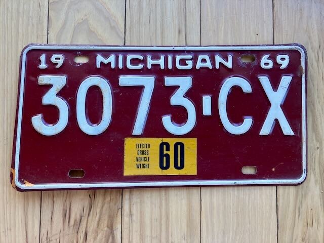 1969 Michigan License Plate