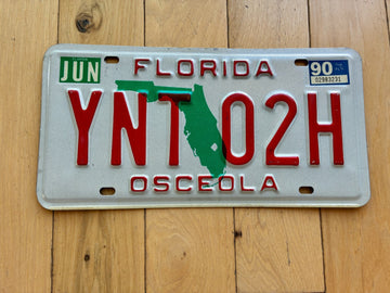 1990 Florida Osceola License Plate