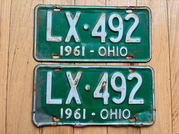 Pair of 1961 Ohio License Plates