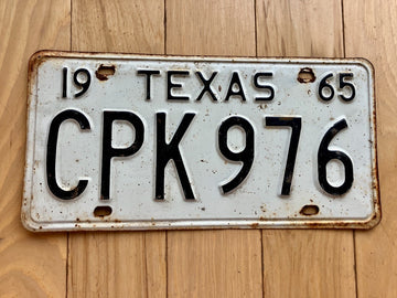 1965 Texas License Plate