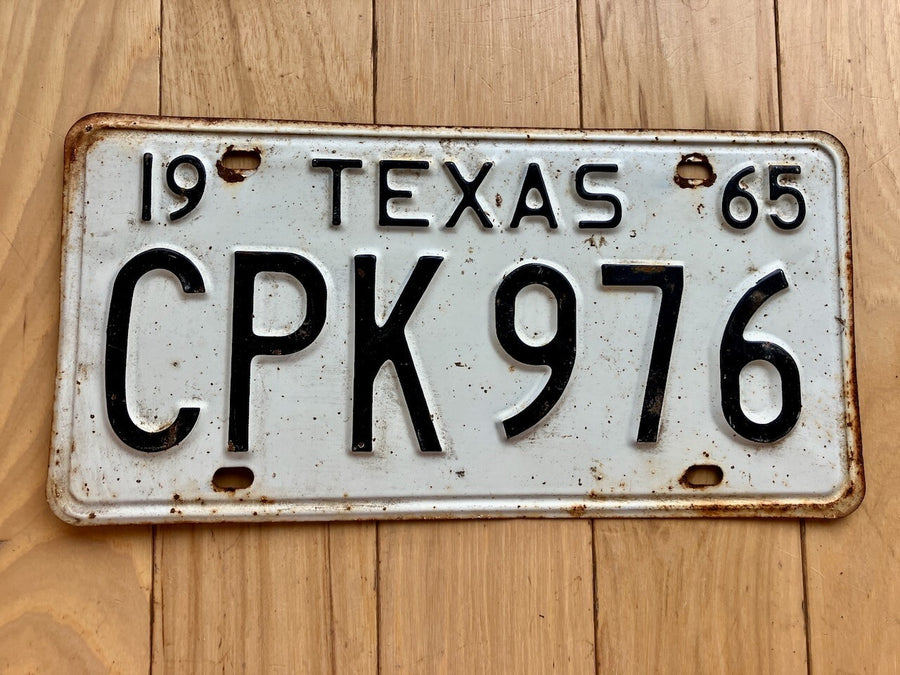 1965 Texas License Plate