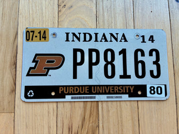 2014 Indiana Perdue University License Plate