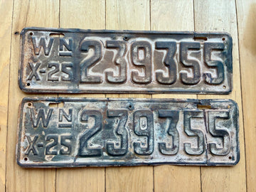 1925 Pair of Washington State License Plates Ready for Restoration