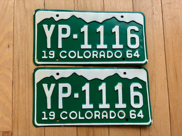 Pair of 1964 Colorado License Plates