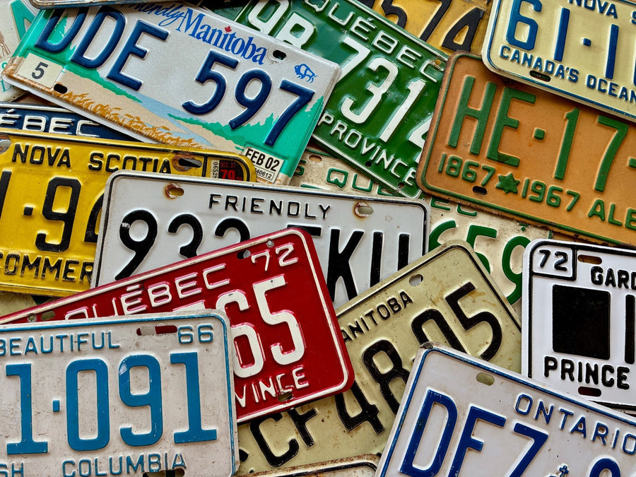 Canadian License Plates -  All Provinces Available in Craft Condition