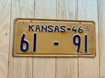 1946 Kansas License Plate