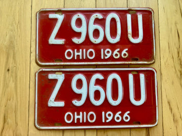 Pair of 1966 Ohio License Plates
