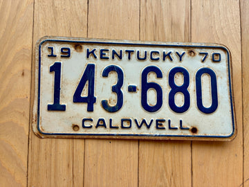 1970 Kentucky Caldwell County License Plate