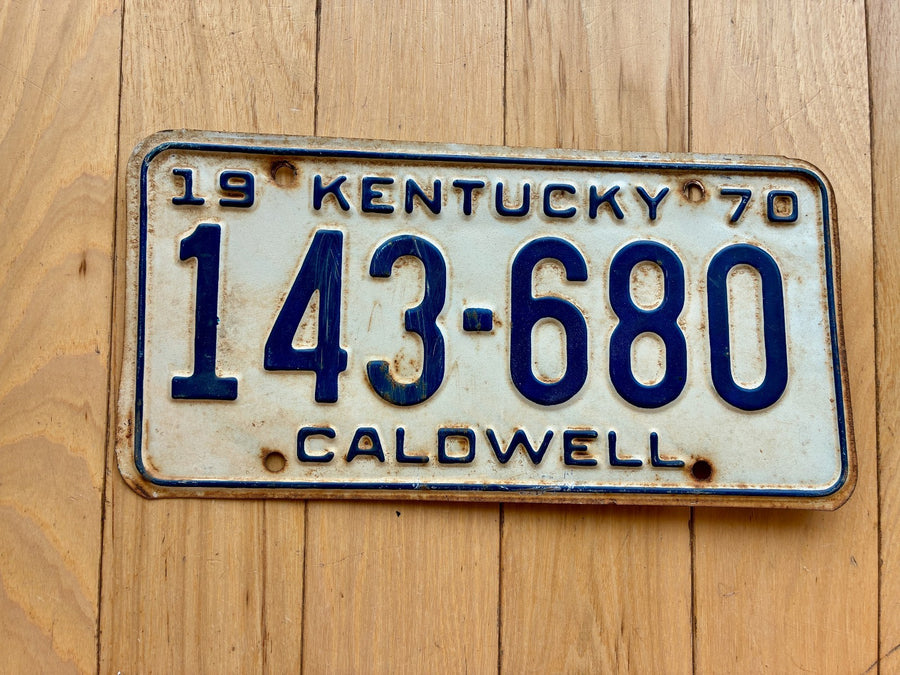 1970 Kentucky Caldwell County License Plate