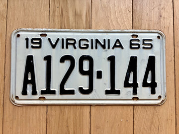 1965 Virginia License Plate