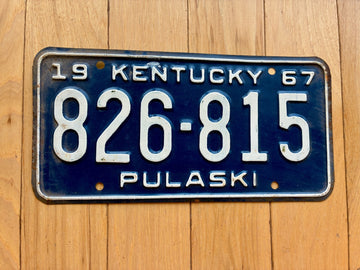 1967 Kentucky Pulaski County License Plate