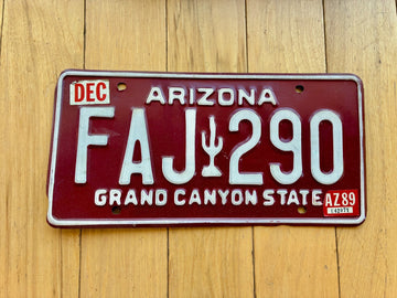 1989 Arizona License Plate