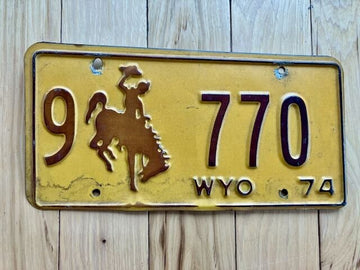 1974 Wyoming License Plate