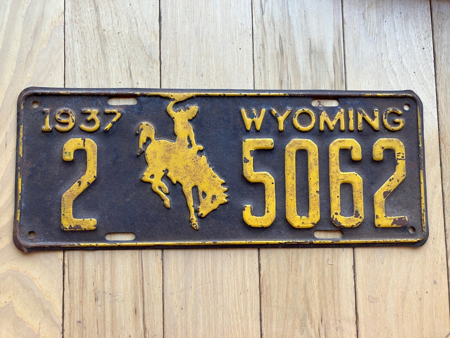 1937 Wyoming License Plate