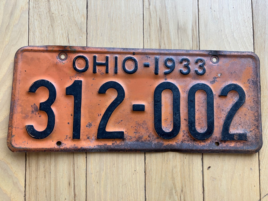 1933 Ohio License Plate