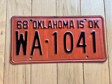 1968 Oklahoma License Plate