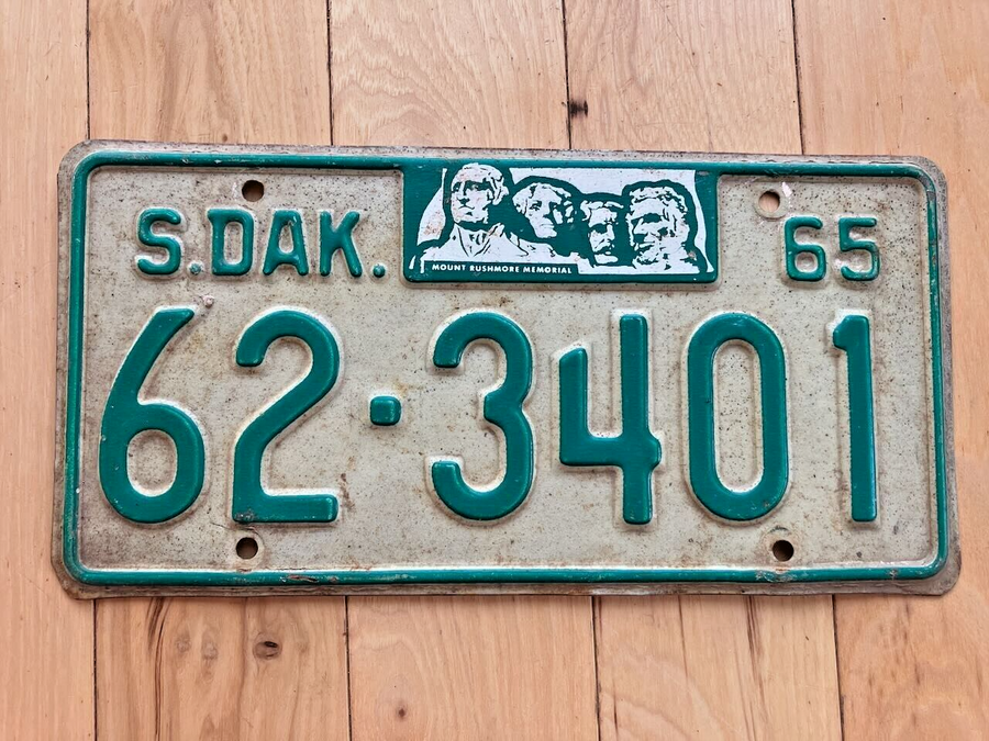 1965 South Dakota License Plate