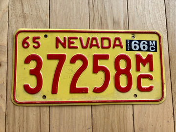 1965 Nevada Motor Carrier License Plate W/ 1966 Tab