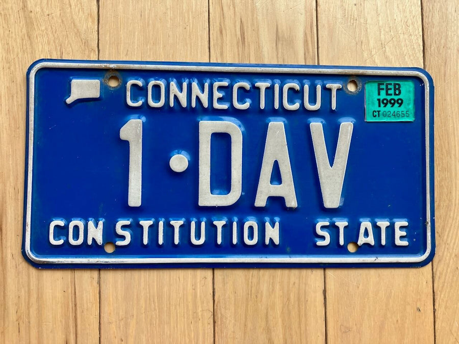 1999 Connecticut Disabled American Veterans License Plate - 1 DAV